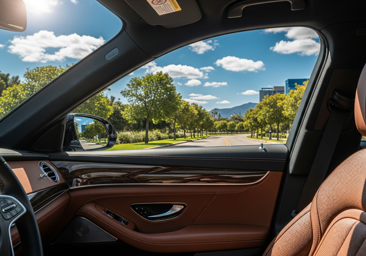 View from inside ceramic tinted window